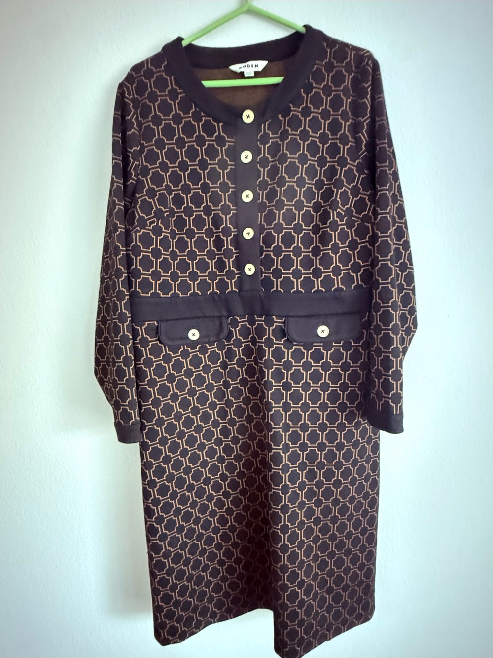 Boden Black Lavinia Button Ottoman Sweater Knitted Dress - Picture 2 of 6